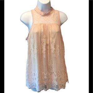 Taylor & Sage Lace Sleeveless Blouse, Size Medium